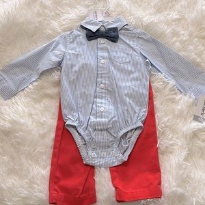 Carters toddler boy set pants and dress up shirt
